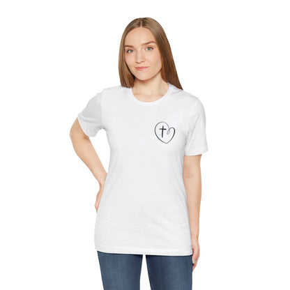 "Cross in Heart" Unisex Jersey Short Sleeve Tee