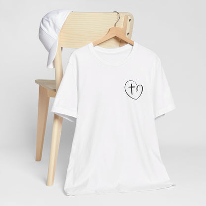 "Cross in Heart" Unisex Jersey Short Sleeve Tee